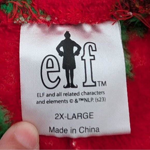 ELF the Movie Fleece Pajama Pants Mens 2XL Red Christmas Pull On Sleepwear - Picture 5 of 12